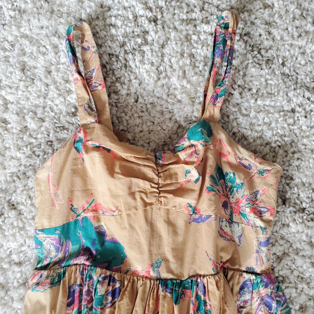 Everything Must Go! Pins and Needles Tan Floral Sundress - Sz S - Picture 2 of 11